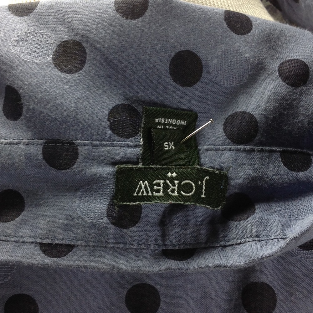 J. Crew Factory Blue & Black Polka Dot Tunic - Picture 5 of 7